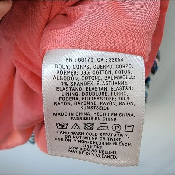 ANTHROPOLOGIE MAEVE One Shoulder Gingham Waverly Dress Blue Motif Size 8 - Picture 5 of 12